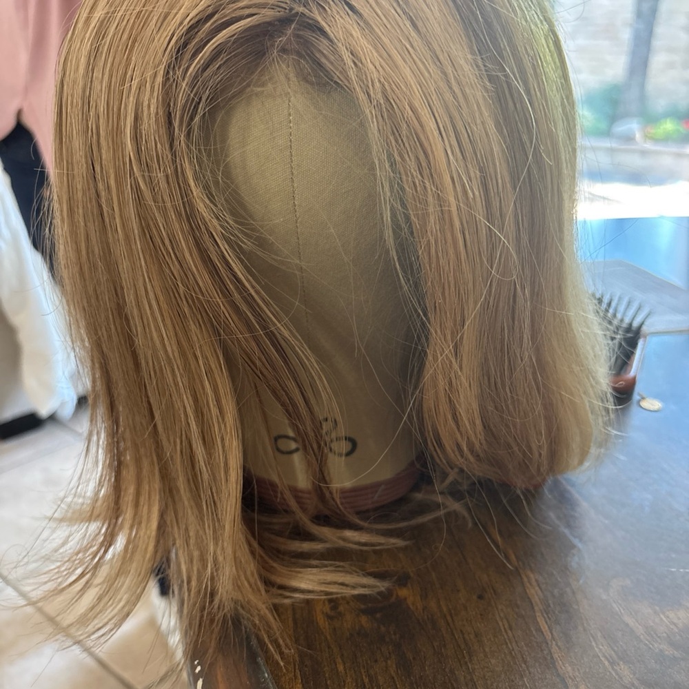 Tan Layered Wig with Natural Gradient and Subtle Waves